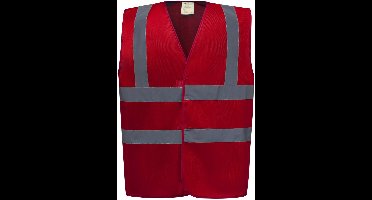 Yoko Signalisatievest met 2 Banden & Bretels YHVW100 - Red - XL