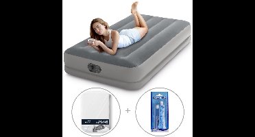 Intex Prestige Mid-Rise luchtbed | Eenpersoons | 191 x 99 x 30 cm | Inclusief reparatiekit + hoeslaken