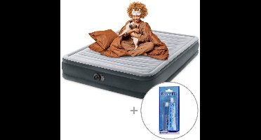Intex Comfort Plush luchtbed met ingebouwde pomp | Tweepersoons | 203 x 152 x 33 cm | Inclusief reparatiekit