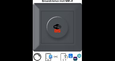 Freelux Draaiknop | Wifi Tuya | Led Dimmer | 500W/2,1A | Inbouw | Antraciet mat gelakt