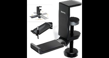 BOTC Koptelefoon Houder - Headset Stand - 360 Rotatie - Koptelefoon Haak - Hoofdtelefoon Hanger - Aluminium - Zwart