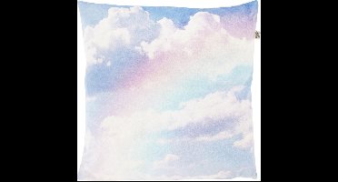 Dutch Decor RAINBOW - Sierkussen velvet - Regenboog 45x45 cm - roze - Inclusief binnenkussen