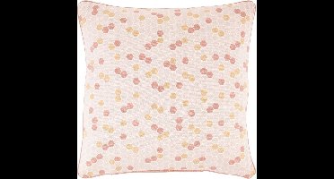 Dutch Decor HULDA - Sierkussen 45x45 cm - perzik / roze - patroon honingraat - pasteltint - Inclusief binnenkussen