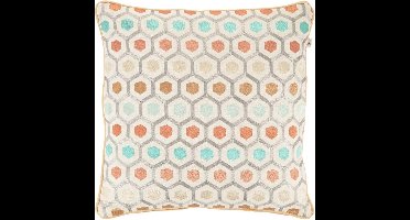 Dutch Decor HUIK - Sierkussen 45x45 cm - geborduurd patroon - 100% katoen - multicolor - Inclusief binnenkussen