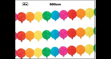 4x Ballonnen slinger papier 600cm - Verjaardag/ thema feest /party/ festival / fun/ ballon