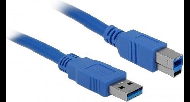 Delock - USB 3.0 A - B Kabel - Blauw - 3 meter