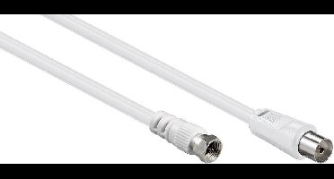 F (m) - Coax IEC (v) coaxkabel / wit - 2,5 meter