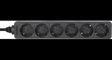 InLine 6-voudige stekkerdoos - zwart - 5 meter