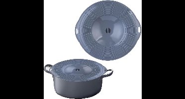 Universeel Silicone Deksel Pan Deksel Spatbescherming voor Pannen en Potten in de Keuken (Grijs)