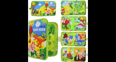 Joyage Dinosaurus Busy Board Montessori Speelgoed - Montessori activiteitenboek - Educatief speelgoed meisjes Motoriek Speelgoed voor onderweg in de auto Peuter speelgoed Kinderspeelgoed 1 jaar 2 jaar 3 jaar Jongens speelgoed 4 jaar Activiteitenbord