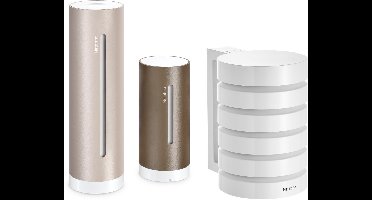 Netatmo Slim Weerstation ORIGINAL – 2e Generatie + Beschermhoes – CO2 & Geluidsmeter – Temperatuur, Luchtkwaliteit, UV & Pollen – Binnen & Buiten – Werkt met Apple Home, Alexa, Google