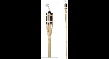 Tuinfakkels Benson - lampenolie - bamboe hout - navulbaar - 120 cm - bruin