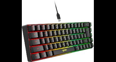 Hxsj V200 Zwart - Bedrade Gaming Toetsenbord - Mechanisch - 61 Keys - QWERTY Toetsenborden - Gaming Toetsenbord - Gaming Keyboard - Mechanical Keyboard