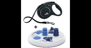 Merkloos Trixie Dog Activity Flip Board Met Flexi Rollijn Classic Cord Zwart