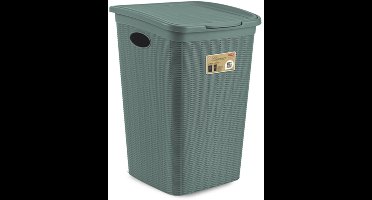 Wasmand met deksel 'Elegance' - 50 Liter - Met ventilatie - 100% Gerecycled kunststof - Groen