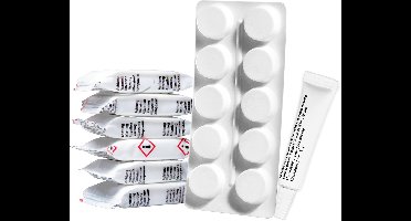 Dparts koffiemachine onderhoudsset - 6x ontkalkingstabletten - 10x reinigingstabletten - 1x siliconenvet - ontkalking ontkalker koffie reiniging set