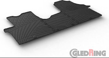 Gledring Rubbermatten passend voor Renault Traffic / Opel Vivaro 2014-2019 (TK profiel 3-delig + montageclips)