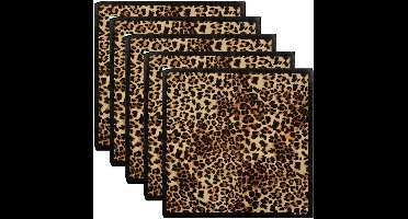 PartyXplosion Carnaval verkleed panter zakdoek - bandana/sjaaltje - 5x53cm - katoen - foute/panter party