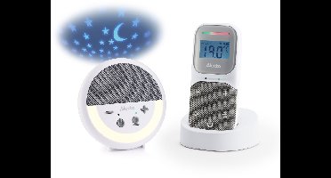 Alecto Babyfoon - Full Eco DECT Audio Babyfoon - Projector met Nachtlampje en Slaapliedjes - DBX150 - Wit Grijs