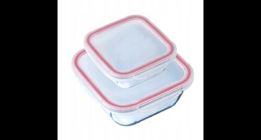 Pyrex COOK&CLICK 0,8 L + 2 LSet van 2 hermetische glazen containers