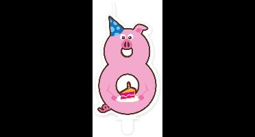 Jungle candle 8 pig | 4 stuks