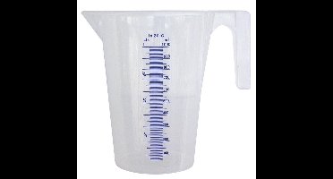 Maatbeker - 1 liter - transparant - kunststof - litermaat
