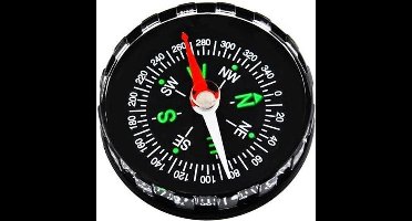 New Age Devi - Zwart rond mini kompas - perfect voor outdoor activiteiten