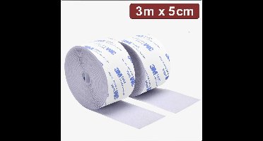 Quadrios 24CA325 Klittenband Om vast te plakken Haak- en lusdeel (l x b) 3 m x 5 cm Wit 3 m