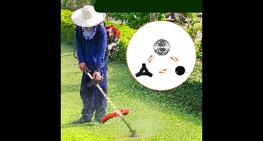 Bosmaaier - Grasmaaier - Grastrimmer - Heggenschaar - Grasschaar - Kettingzaag - 2-Takt 52cc 5-in-1 Benzine Tuingereedschap - met 3T Mes en Verlengstuk