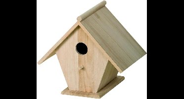 Zylo® Nestkastje Koolmees - Nestkastje Pimpelmees - Nestkastje Koolmees Bouwpakket - Beige - ‎22cm x 17cm x 22cm