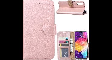 Ntech Portemonnee Hoesje Geschikt Voor Samsung Galaxy A50 - Rose Goud