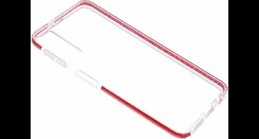 Ntech Hoesje Geschikt Voor Samsung Galaxy A50 Rood &Transparant Anti Shock Back hoesje