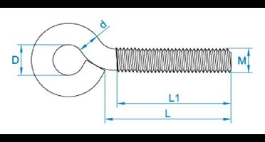 Gebu Schroefoog verzinkt MD M4 x 42 x 6mm
