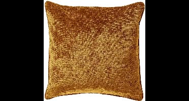 Dutch Decor LEWY - kussenhoes 45x45 cm - glansvelours - Chai Tea - geel - met rits - zonder binnenkussen