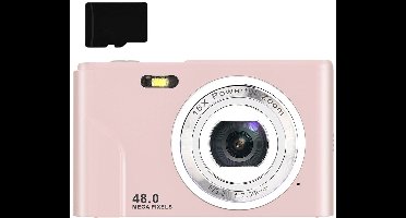 Digitale camera 48 MP, 1080p FHD, 16x zoom, 32GB geheugenkaart