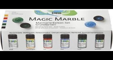 KREUL Magic Marble Effect - Verf set - 6 basic kleuren - marmerverf