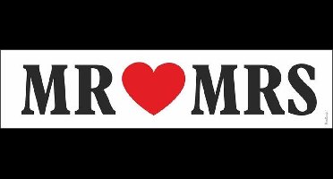 Partydeco Nummerbord Mr & Mrs