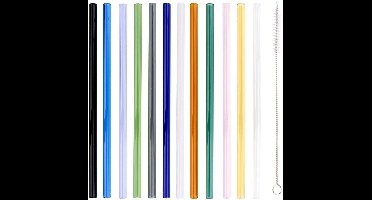 Alpina gekleurde rietjes glas 13-delig