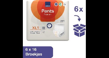 Abena Pants Premium XL1 - 96x Absorberend Broekje, te Dragen als Gewoon Ondergoed - Voor het Verlies van Flinke Scheuten Urine en (Dunne) Ontlasting - Heupomvang 130-170 cm - Absorptie 1400 ml