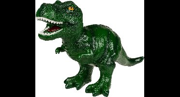 Out of the Blue Spaarpot Dinosaurus T-REX - groen - polyresin - 22 x 32 cm - met afsluitdop - Voor kinderen