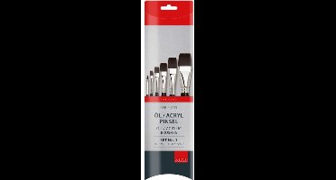 Olie en Acryl Penselen set 6 stuks plat