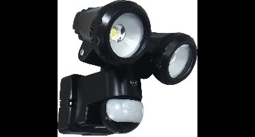 ELRO LF80 2-Kops LED Buitenlamp met Bewegingsmelder -  2x10W – 1400lm – IP54 Waterdicht - Zwart