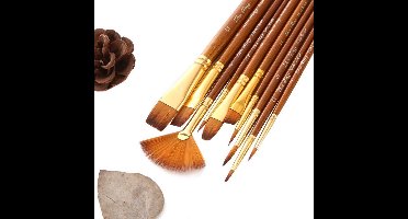 10-delige Kwasten- en Penseel Set voor Hobby-schilderen met Acryl