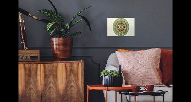 Poster Hippie - Mandala - Groen - Boho - Bloemen - 30x20 cm