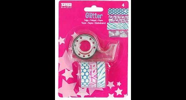 Decoratief tape - glitter - multikleur