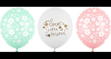Partydeco - Partydeco ballonnen - Love You Mom mix (50 stuks)