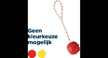 Trixie Bal aan Touw - Natuur Rubber - Drijvend - Kleur Assorti - 4.5 x 35 cm