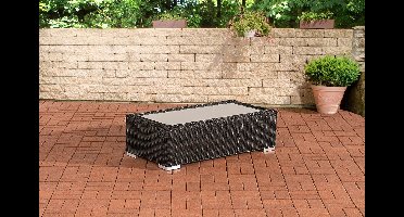Loungetafel deluxe - Tuintafel rotan wicker - Eettafel - Buitentafel - Tuinmeubelen - Salontafel - Zwart - 110cm