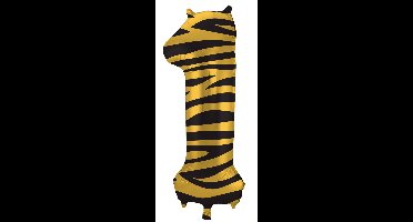 Folat - Folieballon Cijfer 1 Tiger Chic - 86 cm
