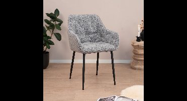 2x Sohome Eetkamerstoel Otto Bouclé - Grijs